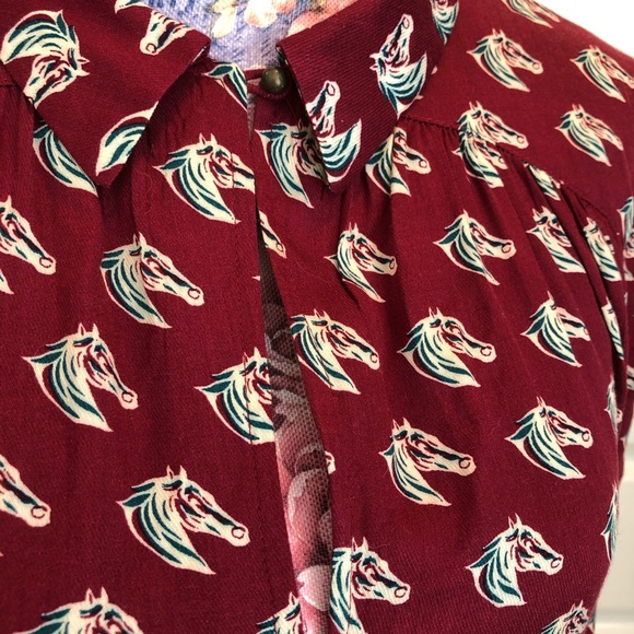 Forever 21 Horse Print LS Romper Sz S Super Cute - Picture 3 of 9